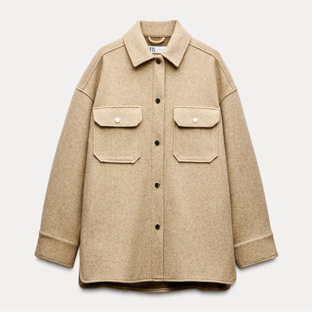 Zara Beige Button Up Jacket Women’s Size Small